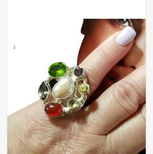 Sterling Gemstone  ring 5‎